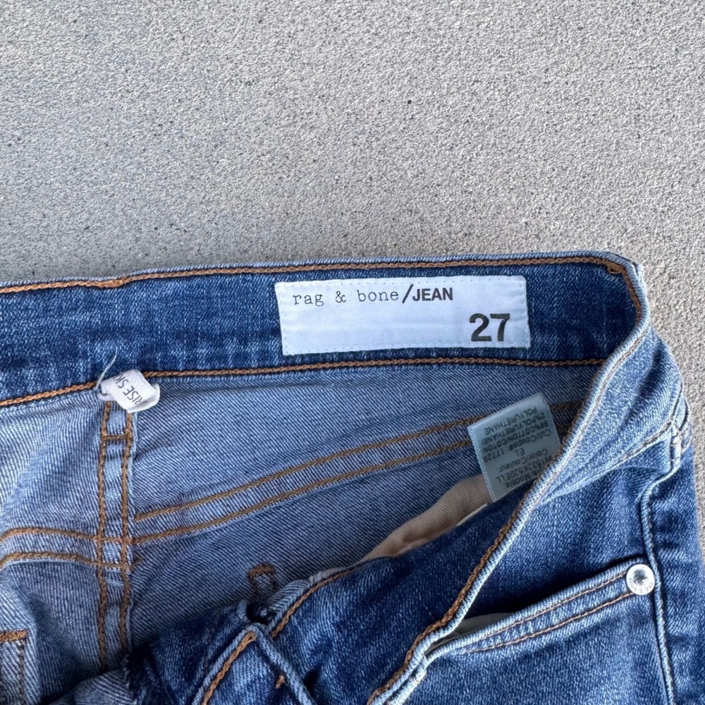 Rag & Bone High Rise Skinny Jeans Blue Denim Size 27 - Picture 2 of 12